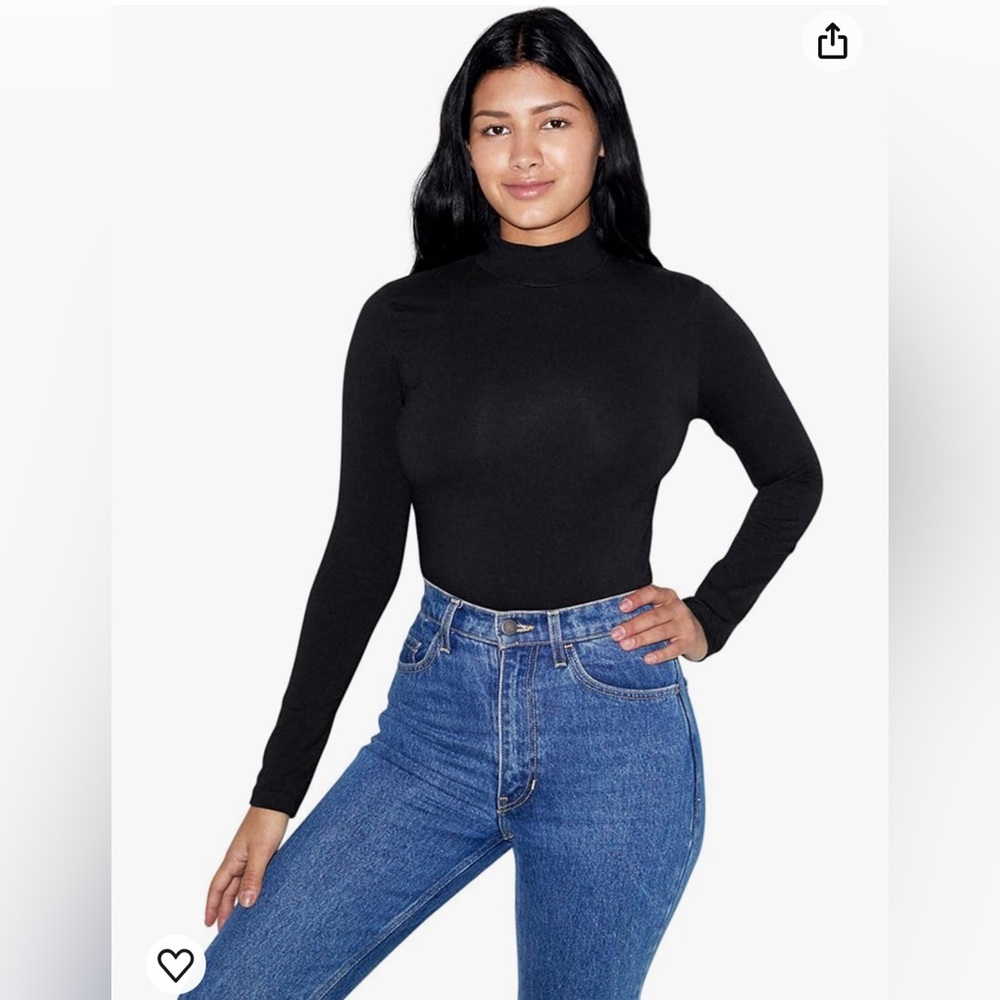 American Apparel Women's Cotton Spandex Long Sleeve Turtleneck